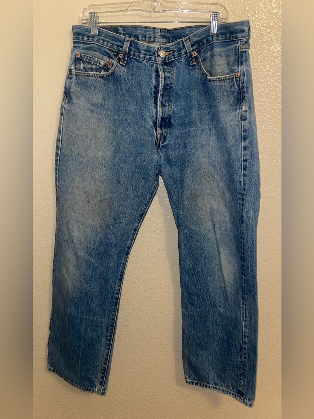 Levi's Light Blue Straight Leg Jeans 501 tag sz 36X30
